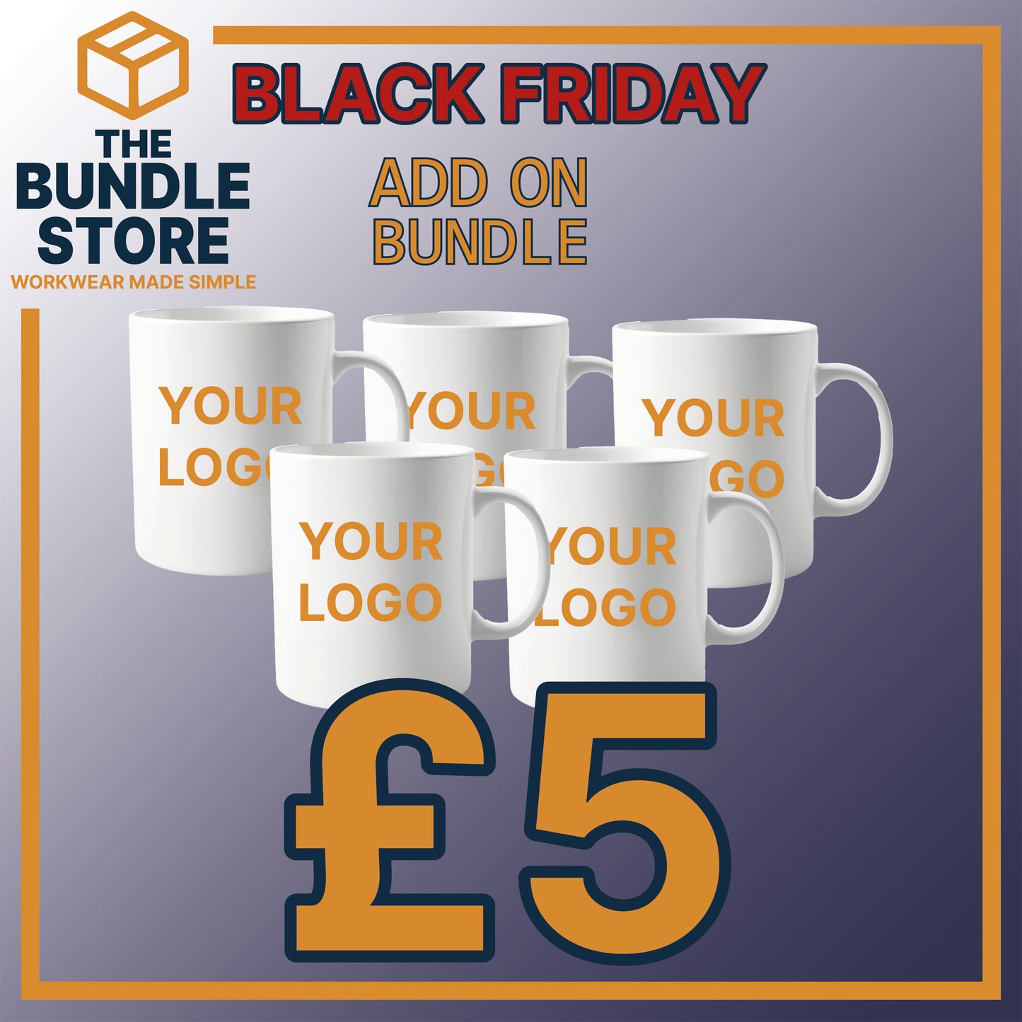 BF Add On - 5 x Printed Cups for £5!