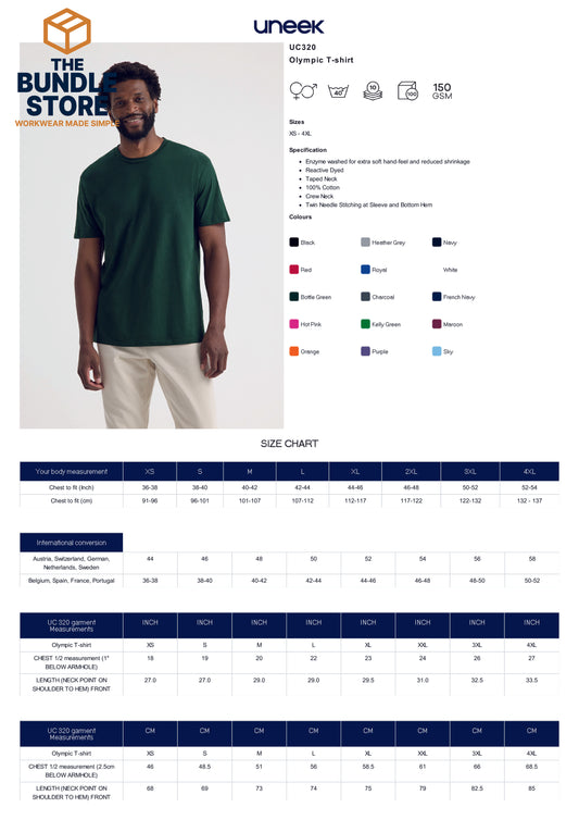 Bulk Deal - 20 Uneek T Shirts UC320