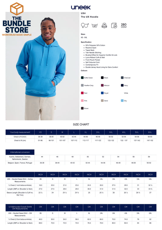 Bulk Deal - 10 Uneek Hoodies UX4