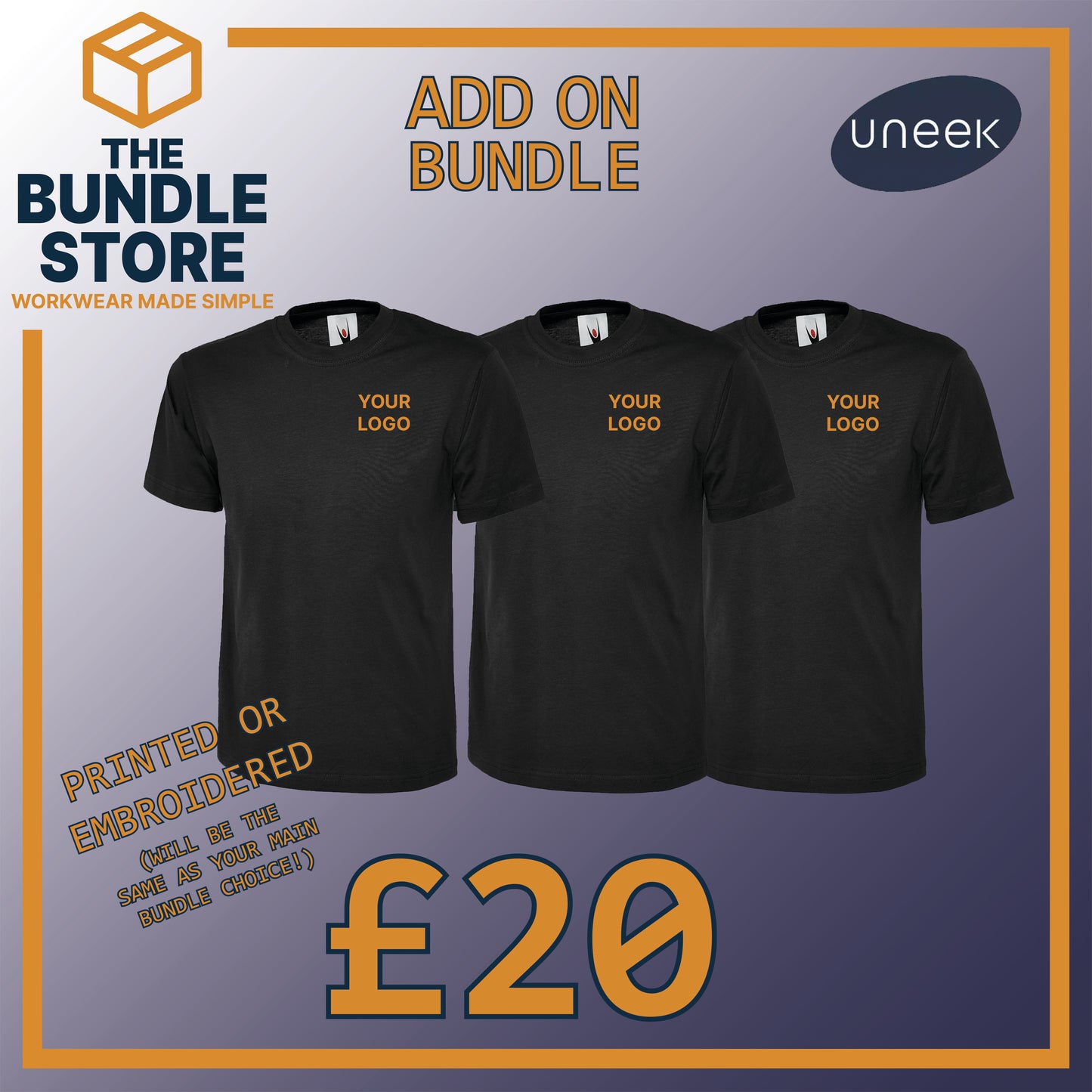 Add On - 3 x UC301 Classic T Shirts