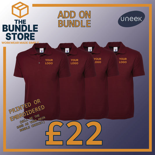 Add On - 4 x UC101 Classic Polo Shirts