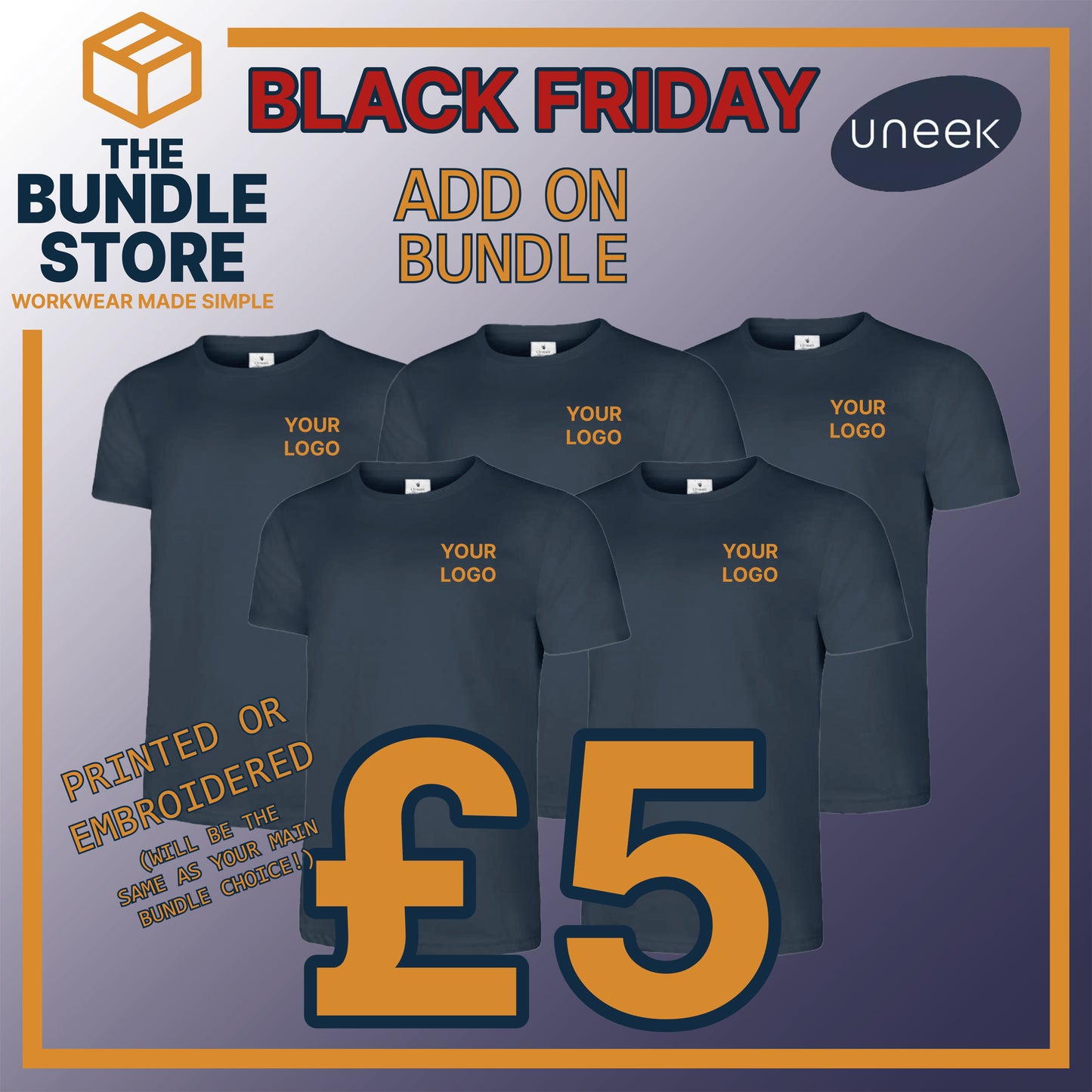 BF Add On - 5 x UC320 T Shirts for £5!