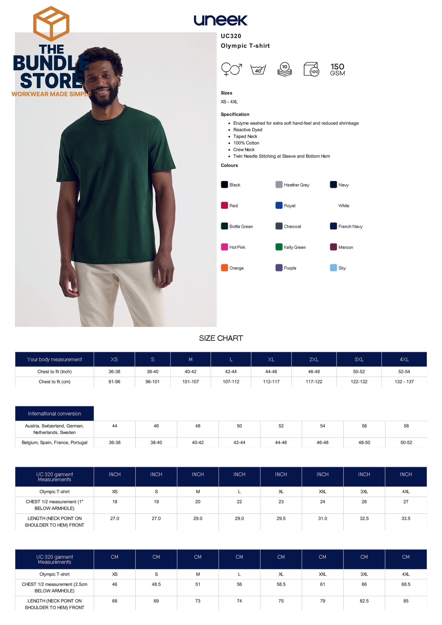 Bulk Deal - 20 Uneek T Shirts UC320