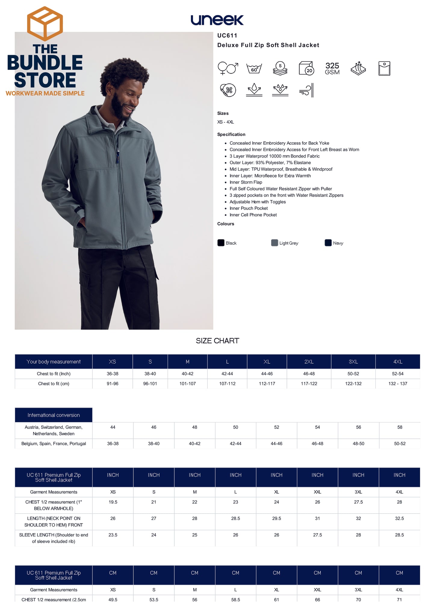 Add On - 1 x UC611 Premium Softshell Jacket