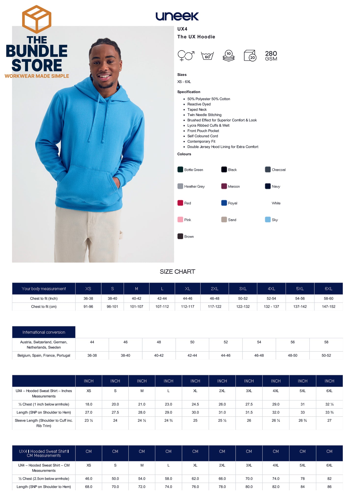 Bulk Deal - 10 Uneek Hoodies UX4